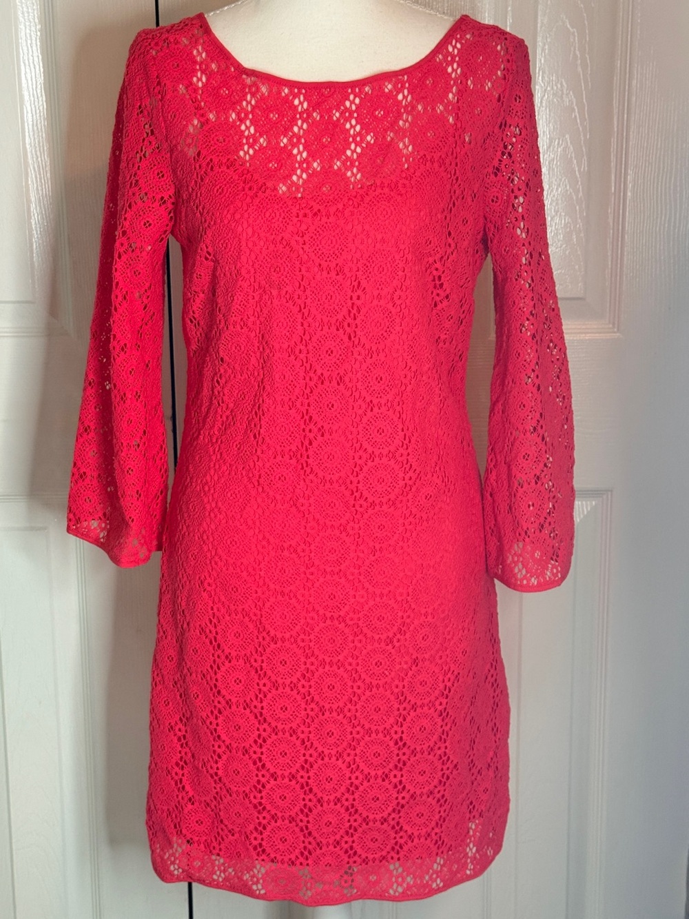 Lilly Pulitzer Topanga Breakers Lace Dress Island Coral Pink Size Medium M